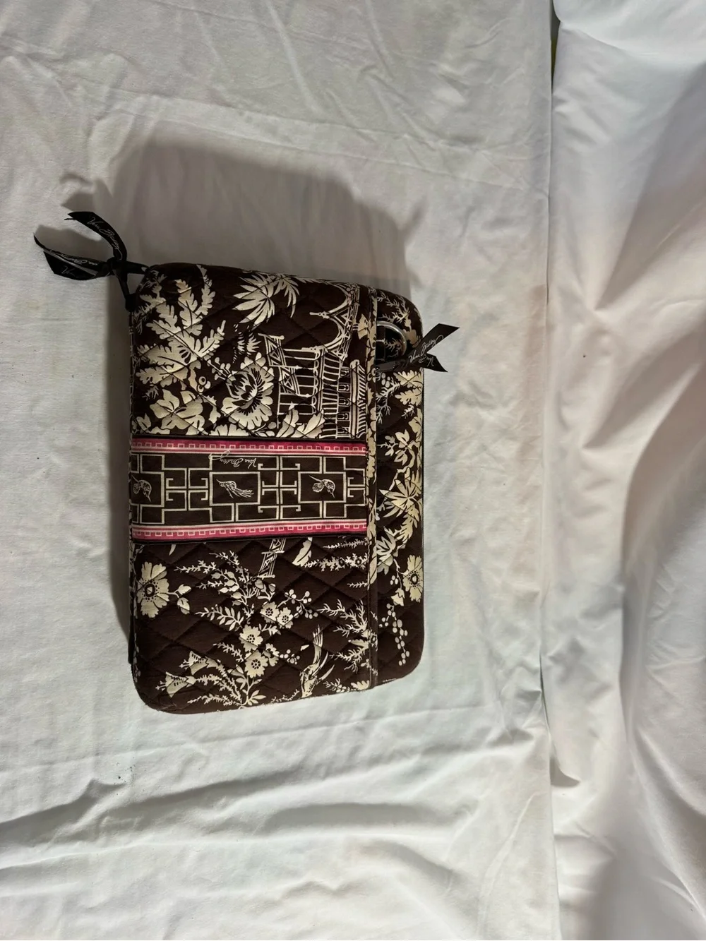 Vera Bradley Brown Quilted Min Laptop Tablet Case Imperial Toil Retired 2009